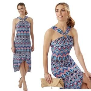 NWT Tommy Bahama Prima Peacock Midi Dress Woman’s Size S 10041-AMALFI SEA